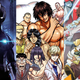 Teaser art for Ultraman, Kengan Ashura, and Cannon Busters, all hitting Netflix in 2019.